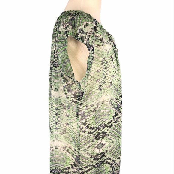 Cabi Womens Green Snake Print Blouse Top Size S - Picture 7 of 11